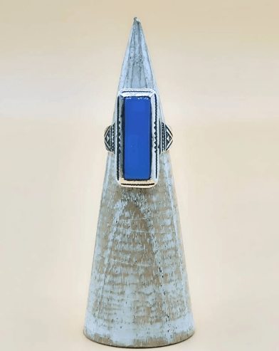 anillo piedra azul